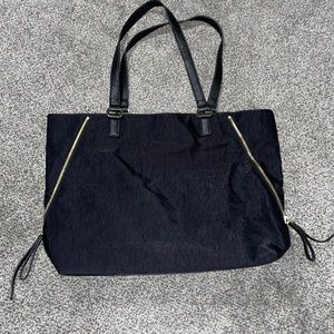 Banana Republic purse / laptop bag, black with gold accents, one size